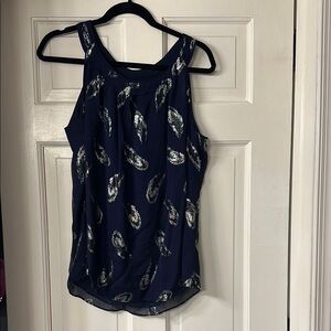 White House Black Market Blue Silver Sleeveless Tank Top